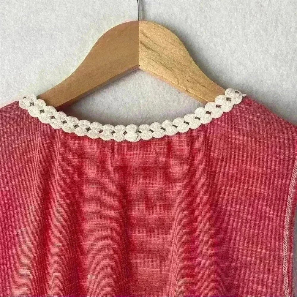 Max Studio Women's Pink Lace Crochet Sleeveless V Neck Midi Dress‎ Size M/L - Picture 8 of 12